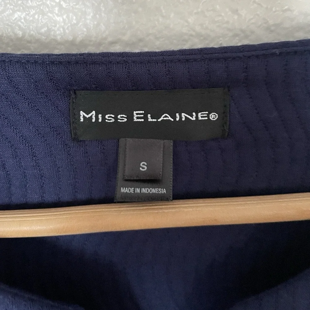 Miss Elaine Women's Zip Sleep Knit‎ Robe Blue Size Small